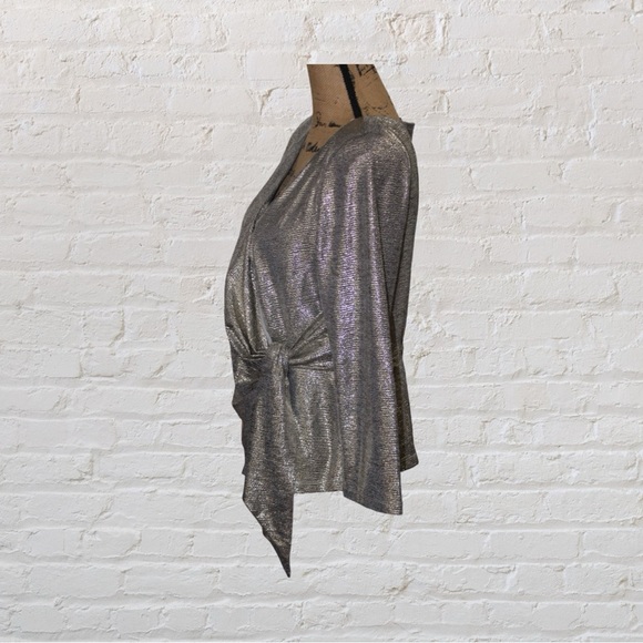 Adrianna Papell Silver Blouse - Picture 2 of 6